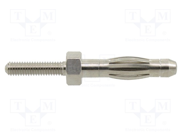 Plug; 4mm banana; 36A; nickel plated; M3; non-insulated