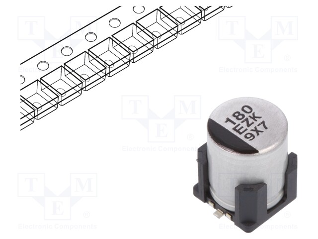 Capacitor: hybrid; 180uF; 25VDC; ESR: 30mΩ; ZKU; SMD; ±20%; -55÷125°C