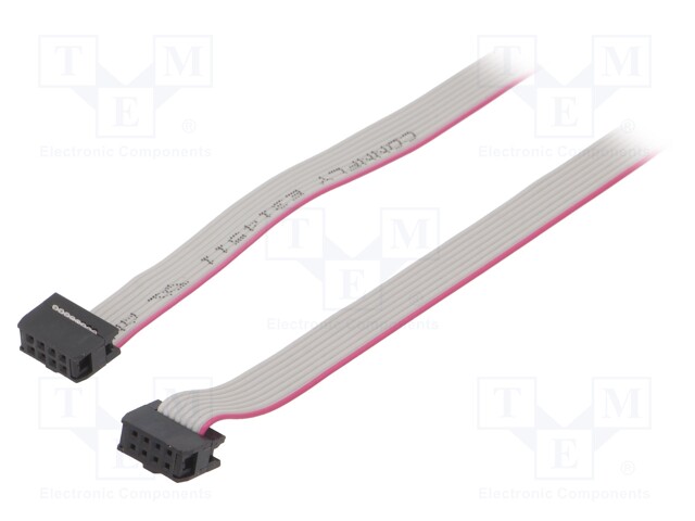 Ribbon cable with IDC connectors; 8x28AWG; Cable ph: 1.27mm