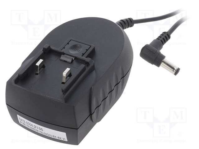 Power supply: switched-mode; voltage source; 15VDC; 2A; 30W; plug