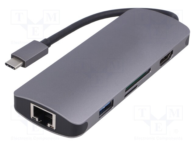 Adapter; USB 3.1; 260mm; Colour: grey