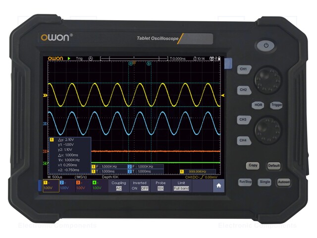 Handheld oscilloscope; 70MHz; TFT 8" (800x600),touch screen