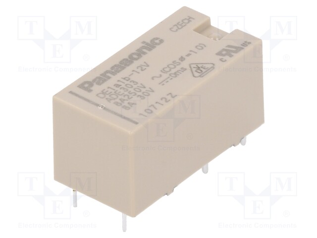 Relay: electromagnetic; SPST-NO + SPST-NC; Ucoil: 12VDC; 8A/30VDC