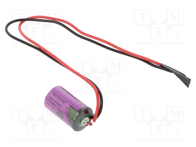 Battery: lithium (LTC); 3.6V; 2/3AA,2/3R6; cables; Ø14.7x33.5mm