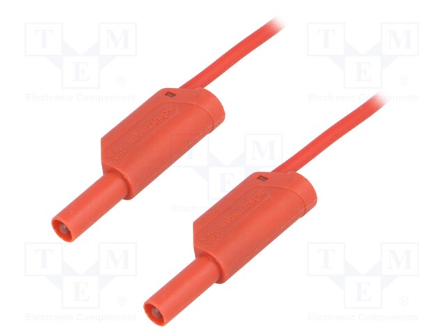 Test lead; PVC; 0.5m; red; 16A; Cond.cross sec: 1mm2