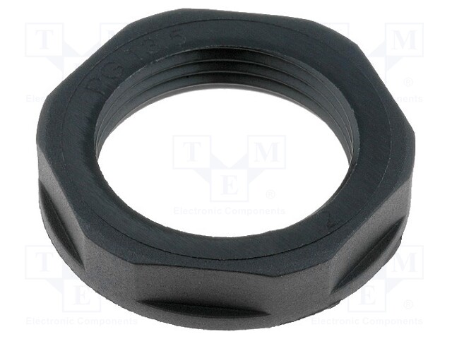 Nut; PG13,5; polyamide; UL94V-2; 27mm; black; -20÷100°C; Thread: PG