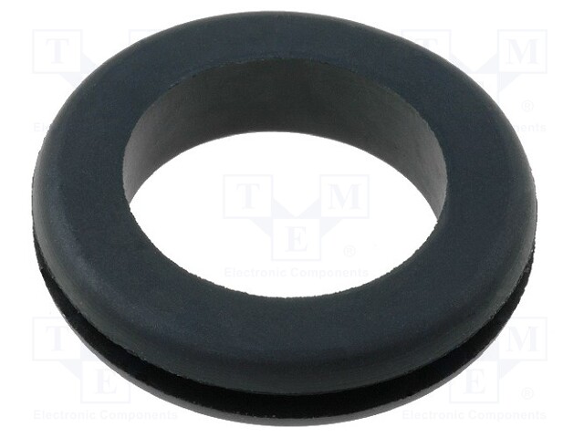 Grommet; Ømount.hole: 17.5mm; Øhole: 14.2mm; rubber; black