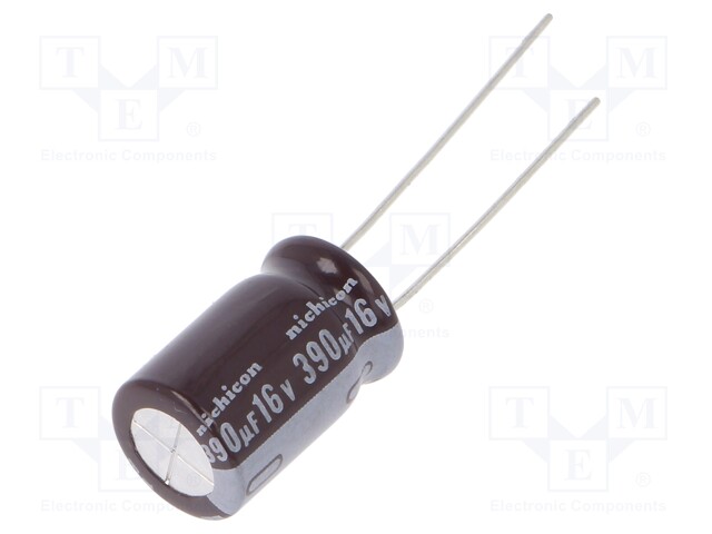 Capacitor: electrolytic; low impedance; THT; 390uF; 16VDC; ±20%