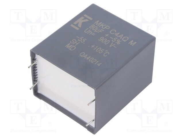 Capacitor: polypropylene; DC-Link; 80uF; ESR: 2.4mΩ; THT; ±5%; 38.7A