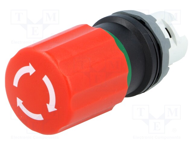 Switch: emergency stop; Stabl.pos: 2; 22mm; red; Illumin: none; IP66