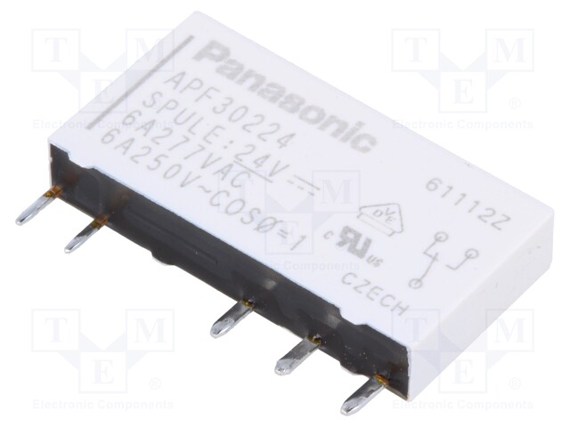 Relay: electromagnetic; SPDT; Ucoil: 24VDC; 6A/250VAC; max.250VAC