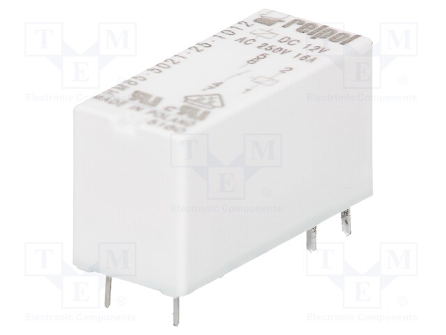 Relay: electromagnetic; SPST-NO; Ucoil: 12VDC; 16A/250VAC; 480mW