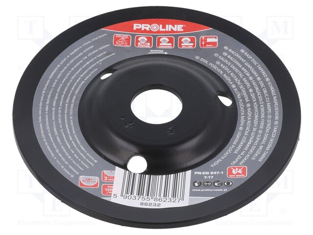 Grinding wheel; 125mm; angular contact,with rasp