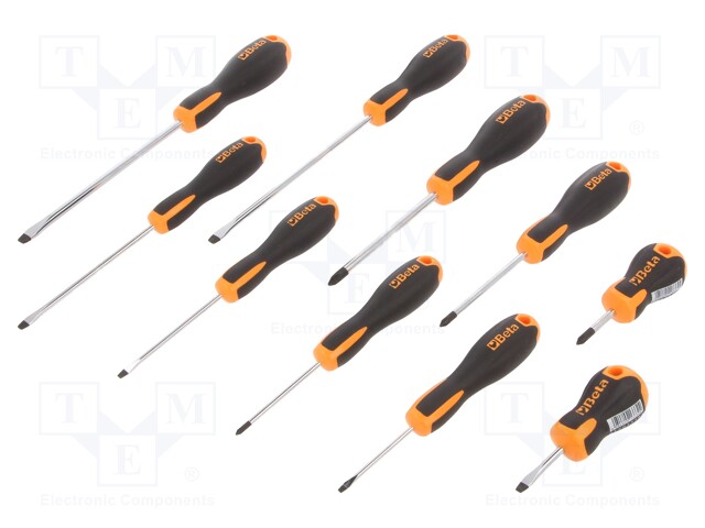 Kit: screwdrivers; Pcs: 10; Phillips,slot; EVOX