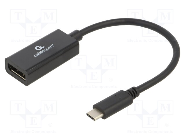 Adapter; DisplayPort 1.2,USB 3.1; 0.15m; black; Cablexpert