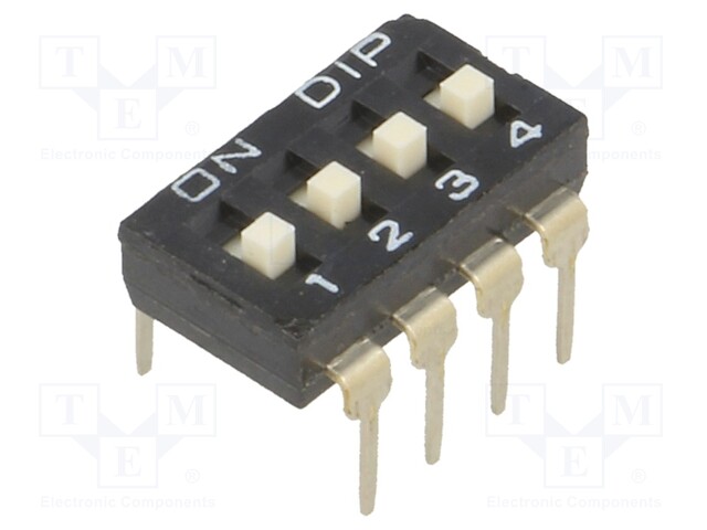 Switch: DIP-SWITCH; Poles number: 4; ON-OFF; 0.1A/24VDC; Pos: 2