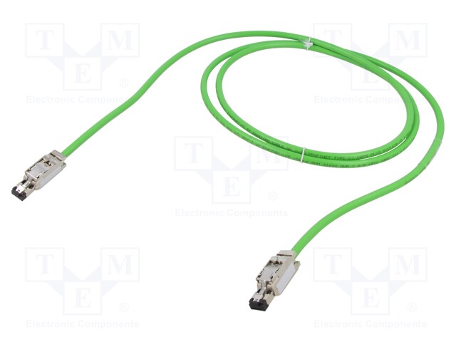 Patch cord; S/FTP; 5e; PVC; green; 1m; RJ45 plug,both sides; 22AWG