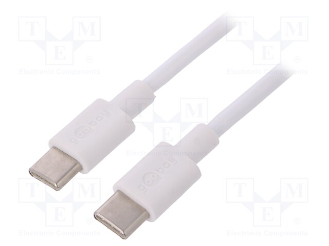 Cable; USB 2.0; both sides,USB C plug; 2m; white