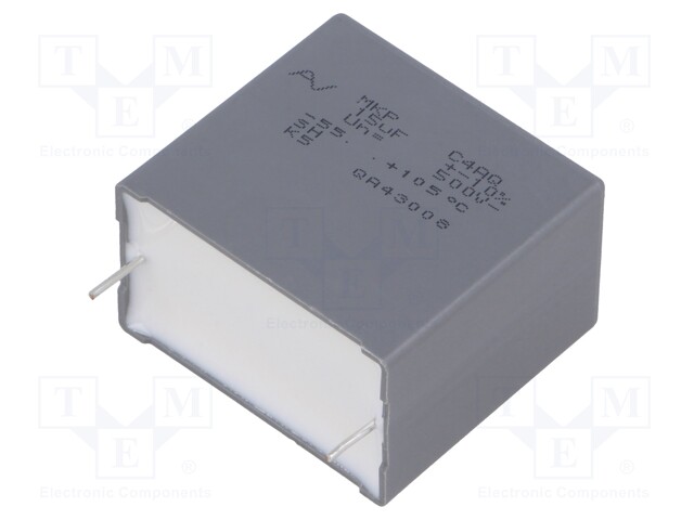 Capacitor: polypropylene; DC-Link; 15uF; ESR: 6mΩ; C4AQ; THT; ±10%