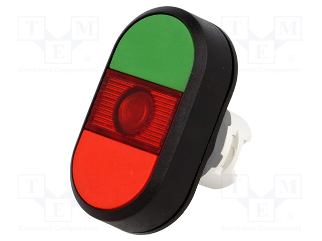 Switch: double; Stabl.pos: 1; 22mm; green/red; Illumin: MLB-1; IP66