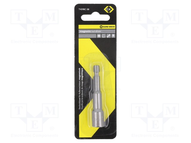 Wrench; hex socket; HEX 8mm; 1/4" (E6,3mm)