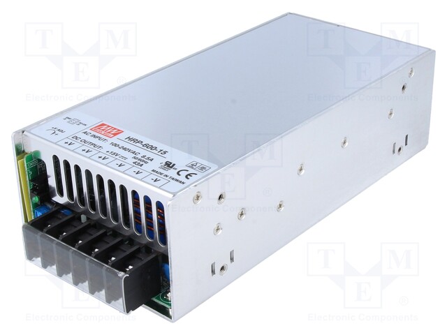 Power supply: switched-mode; modular; 645W; 15VDC; 218x105x63.5mm