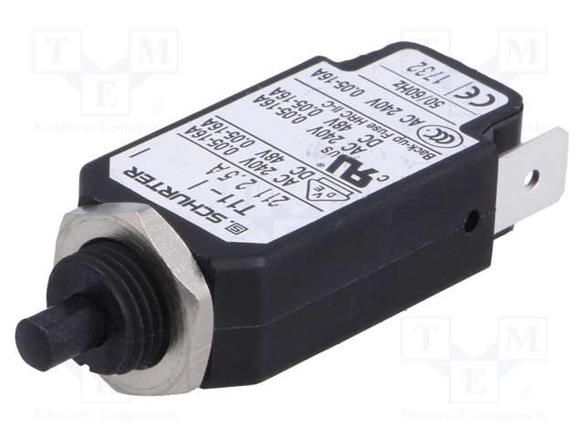 Circuit breaker; Urated: 240VAC; 48VDC; 2.5A; SPST; Poles: 1; screw