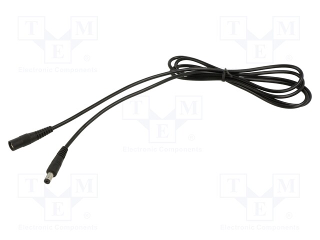 Cable; DC 5,5/2,1 plug,DC 5,5/2,1 socket; straight; 0.5mm2; 3m