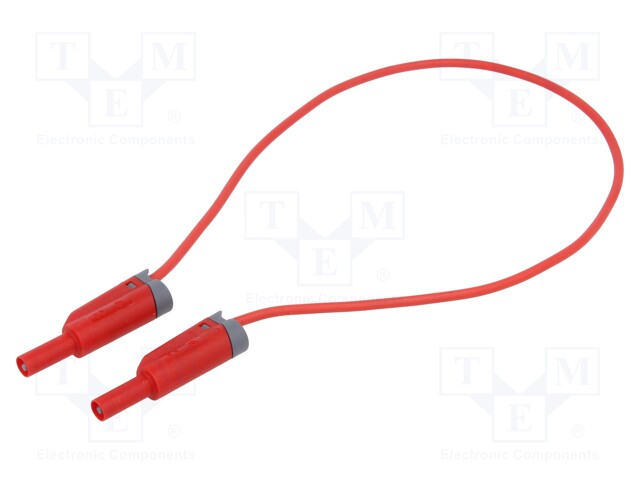 Test lead; 25A; 4mm banana plug-4mm banana plug; Len: 0.5m; red