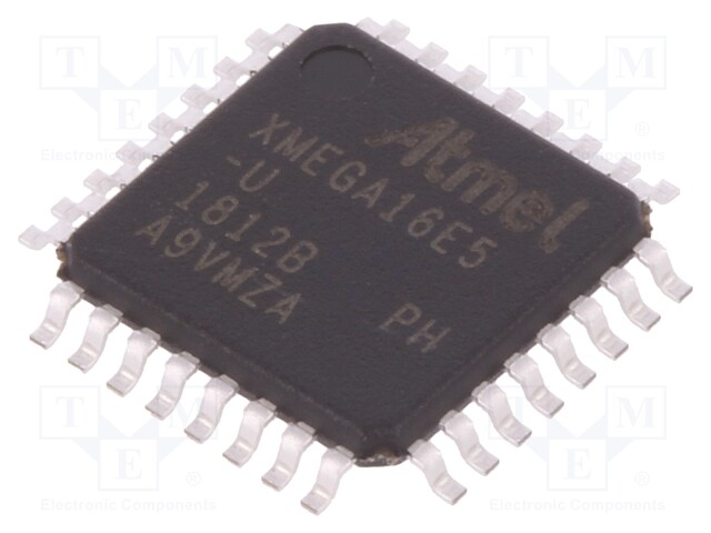 AVR microcontroller; EEPROM: 512B; SRAM: 2kB; Flash: 16kB; TQFP32