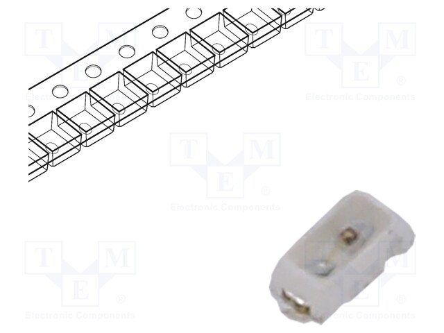 LED; SMD; 0603,PLCC2; orange; 100÷105mcd; 1.6x0.8x0.55mm; 120°