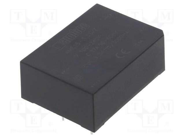 Converter: AC/DC; 9.9W; Uout: 3.3VDC; Iout: 3A; 73%; Mounting: PCB