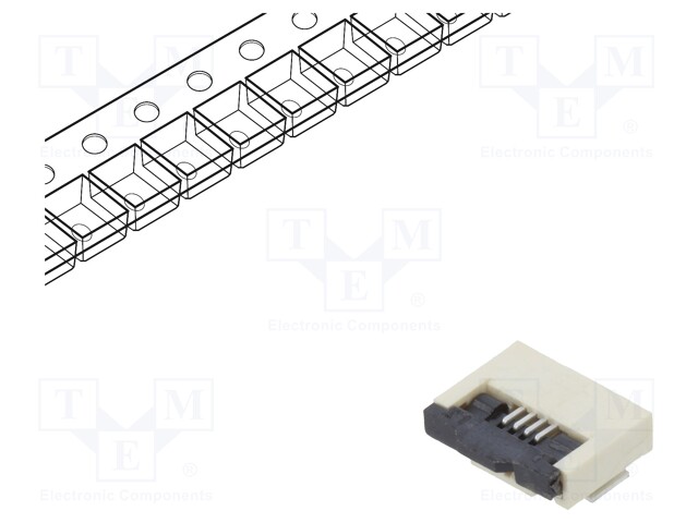 Connector: FFC (FPC); horizontal; PIN: 4; ZIF; SMT; tinned; 30mΩ