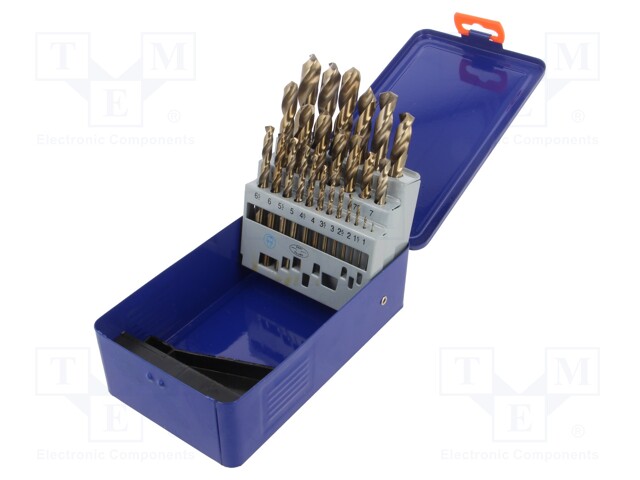 Drill set; for metal; high speed steel cobalt HSS-Co; 25pcs.