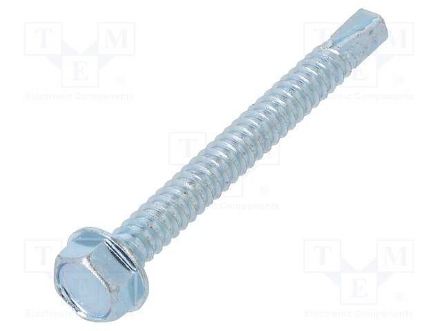 Screw; for metal; 6,3x60; Head: hexagonal; hardened steel; zinc