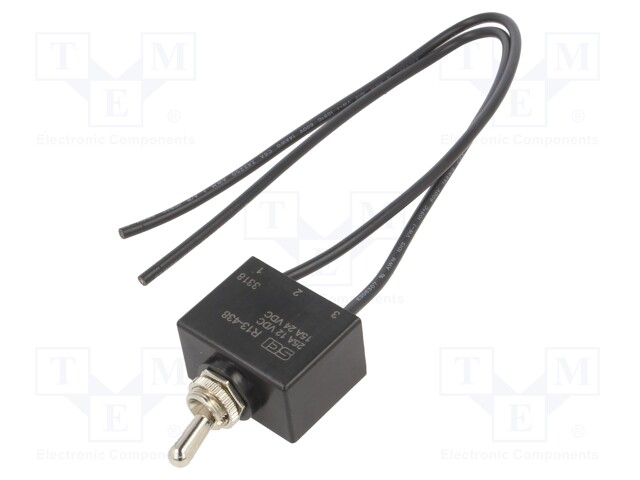 Switch: toggle; Pos: 2; SPST; OFF-ON; 25A/12VDC; Leads: 305mm leads