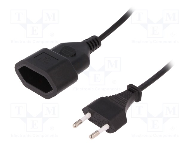 Extension lead; Sockets: 1; black; 3m