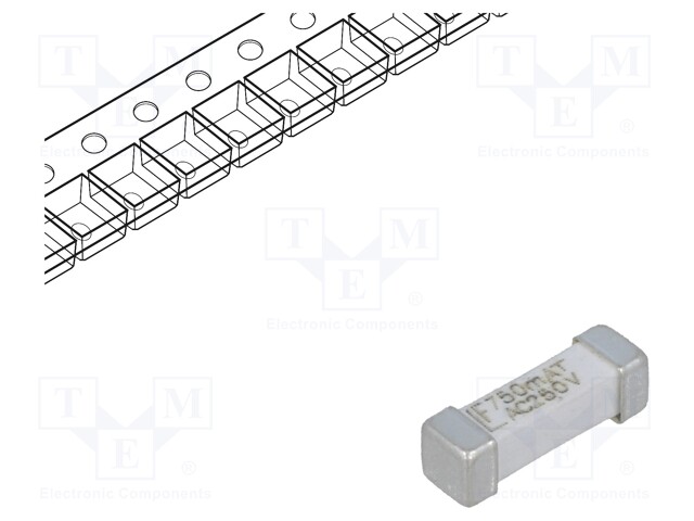 Fuse: fuse; time-lag; 750mA; 250VAC; SMD; ceramic; 10,1x3,1x3,25mm