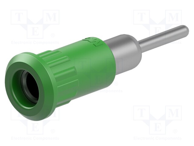 Socket; 4mm banana; 25A; 30VAC; 60VDC; green; nickel plated