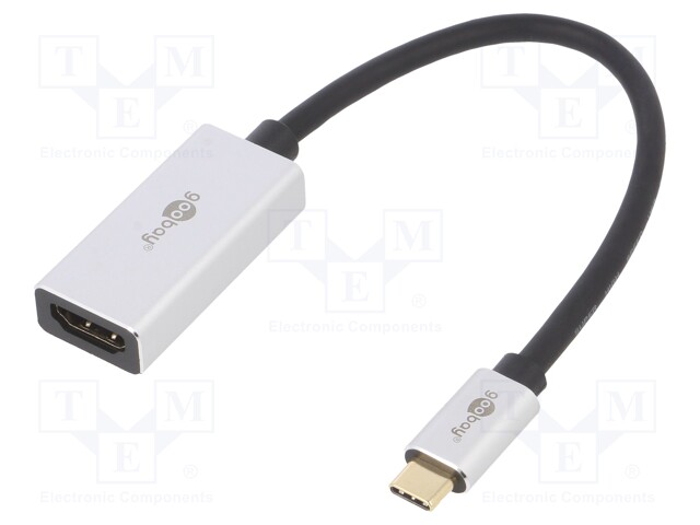 Adapter; HDCP 2.2,HDMI 2.1; HDMI socket,USB C plug; gold-plated