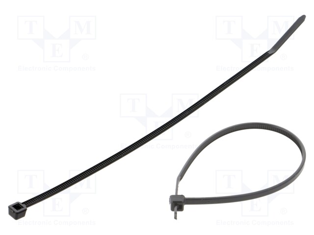 Cable tie; L: 139mm; W: 2.5mm; polyamide; 80N; black; Ømax: 35mm