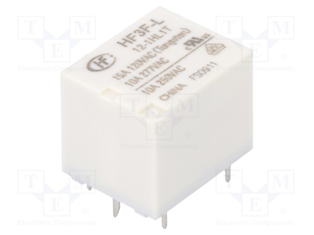 Relay: electromagnetic; SPST-NO; Ucoil: 12VDC; 10A/277VAC; 15A