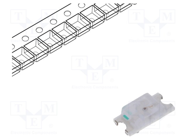 LED; SMD; 1206; yellow; 60÷90mcd; 3.2x1.6x0.8mm; 120°; 1.8÷2.6V