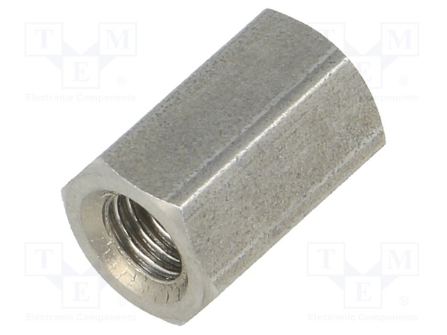 Screwed spacer sleeve; Int.thread: M5; 12mm; hexagonal