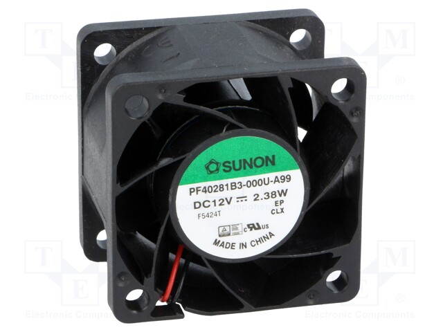 Fan: DC; axial; 12VDC; 40x40x28mm; 26.05m3/h; 45.9dBA; ball bearing