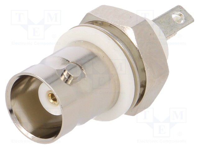 Socket; BNC; female; insulated,with mounting nut,with washer