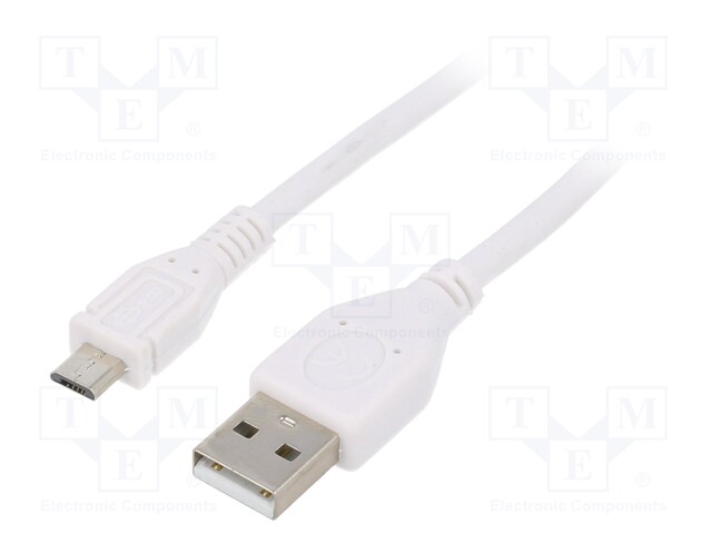 Cable; USB 2.0; USB A plug,USB B micro plug; gold-plated; 3m