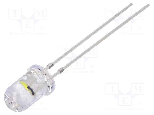 LED; 5mm; white cold; 7000÷8400mcd; 30°; 3÷5V; 20mA; Front: convex