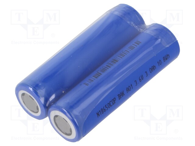 Re-battery: Li-Ion; 18650,MR18650; 3.6V; 3000mAh; Ø18.55x65.2mm