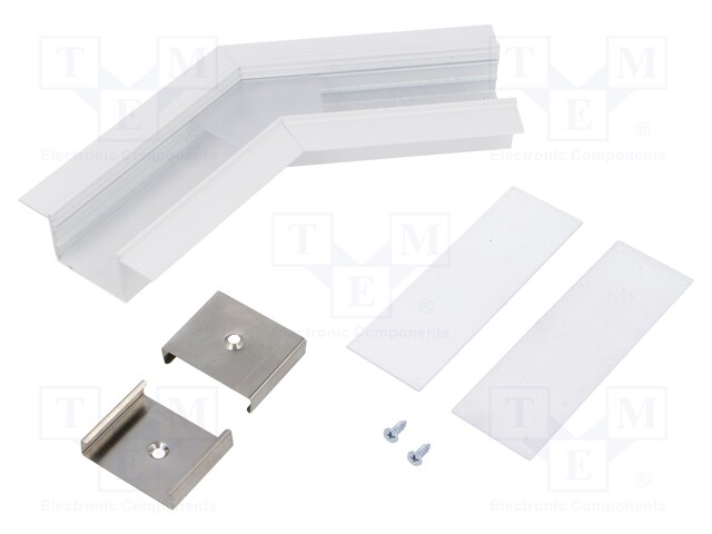 Connector 135°; white; aluminium; Application: VARIO30-05